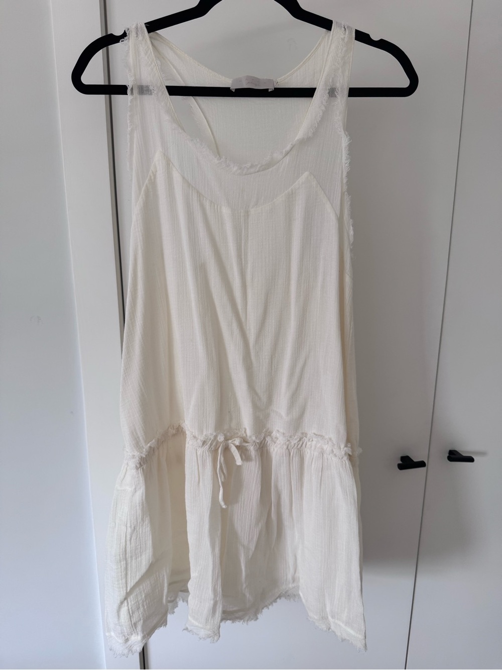 Hatch Cream Gauze Sleeveless Dress and Coverup One Size